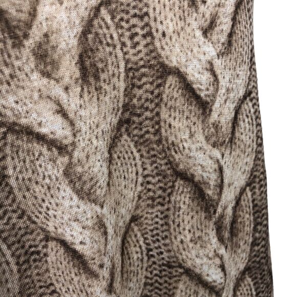 Samantha Sung Dress Brown Cable Knit Print Hand Painted Wool Silk Blend - Picture 7 of 8
